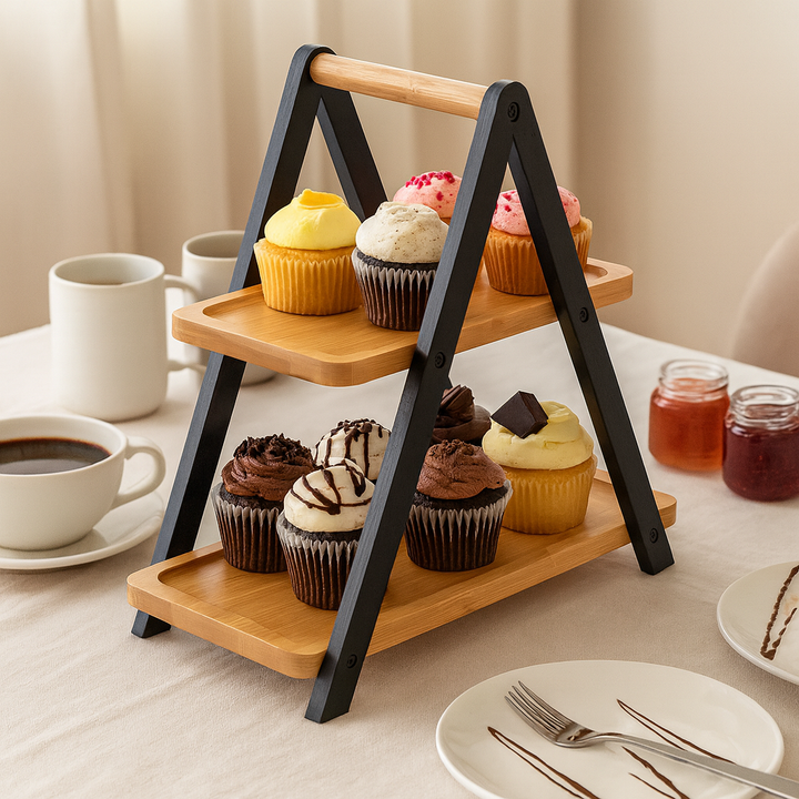 Etagere Bambus/Metall - Elysera