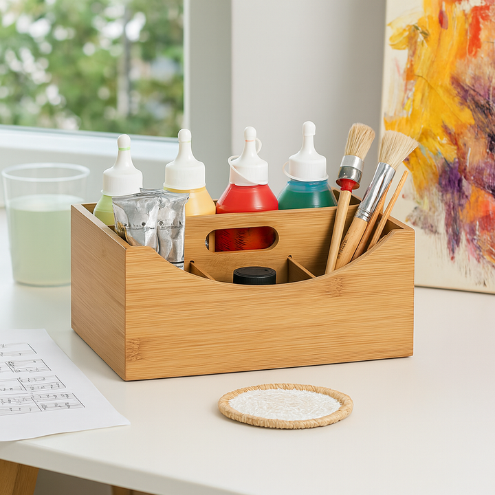 Ordnungsbox mit Griff Bambus/MDF - Elysera
