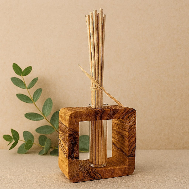Raumduftspender aus Olivenholz inkl. Rattan Stäbe - Elysera