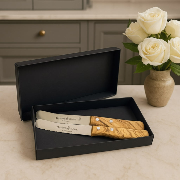 2er Set Brötchenmesser in Geschenkbox - Elysera