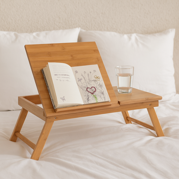 Betttablett mit Leseklappe Bambus - Elysera