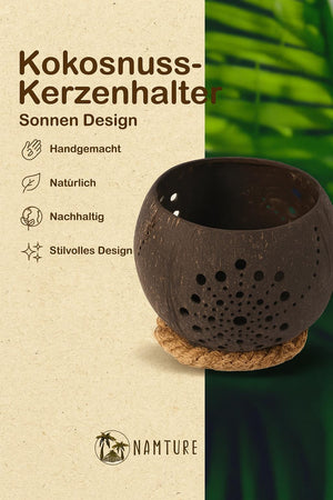 Kokosnuss-Kerzenhalter - Elysera