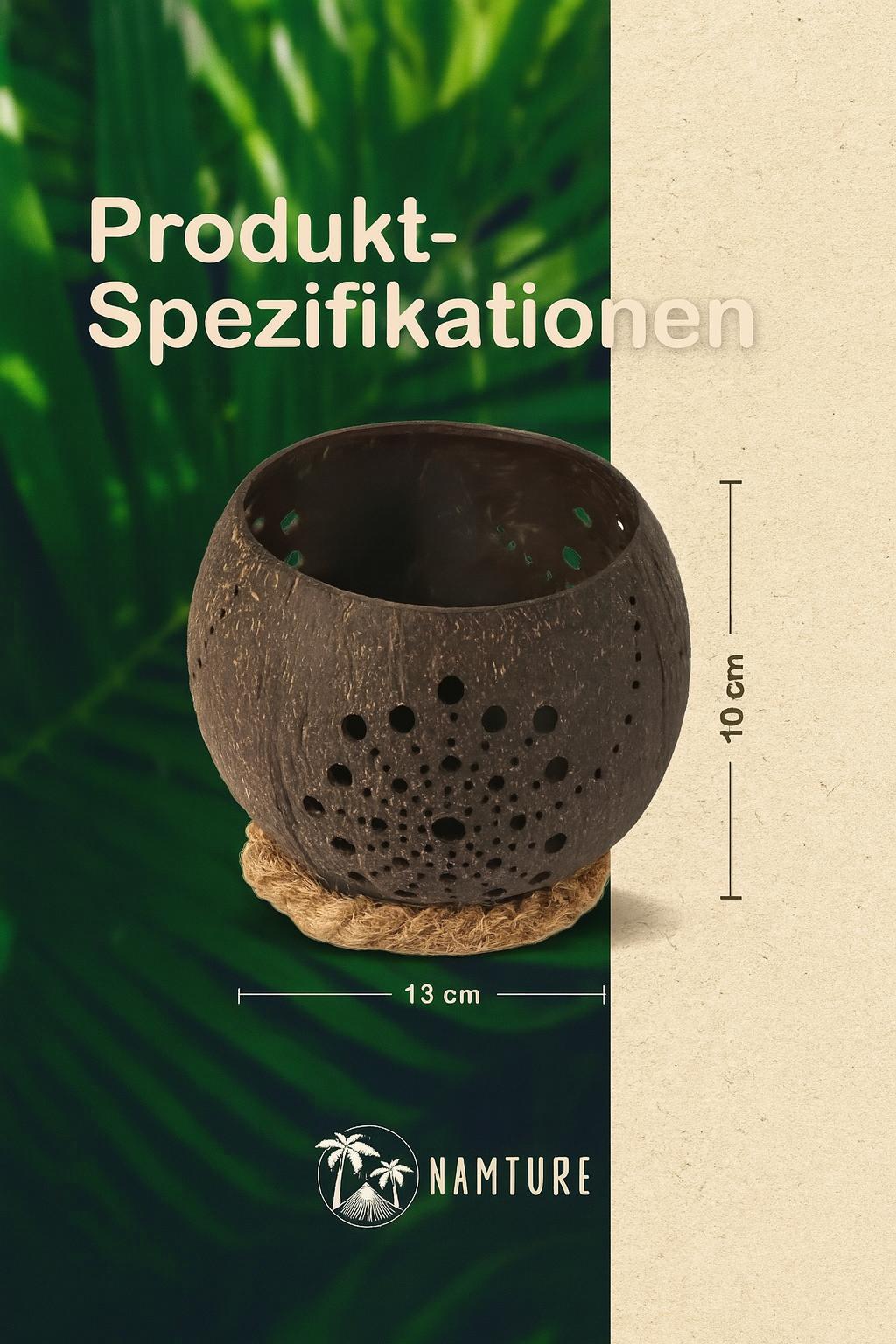 Kokosnuss-Kerzenhalter - Elysera