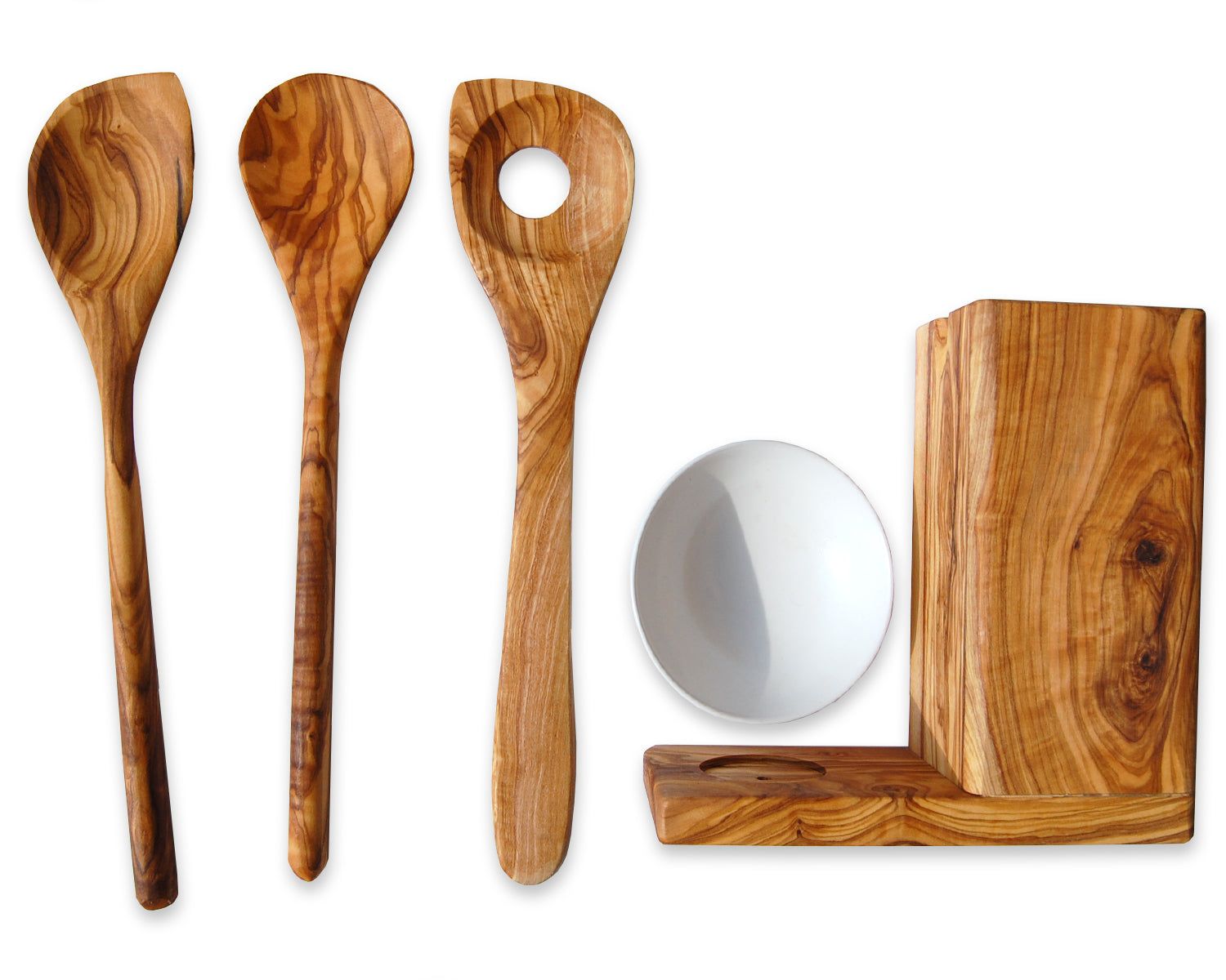 5tlg. Kochlöffel-Set ALL-IN mit Auffangschälchen und Utensilienbox - Elysera