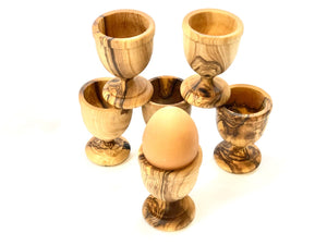 6er Set Eierbecher gedrechselt  aus Olivenholz - Elysera