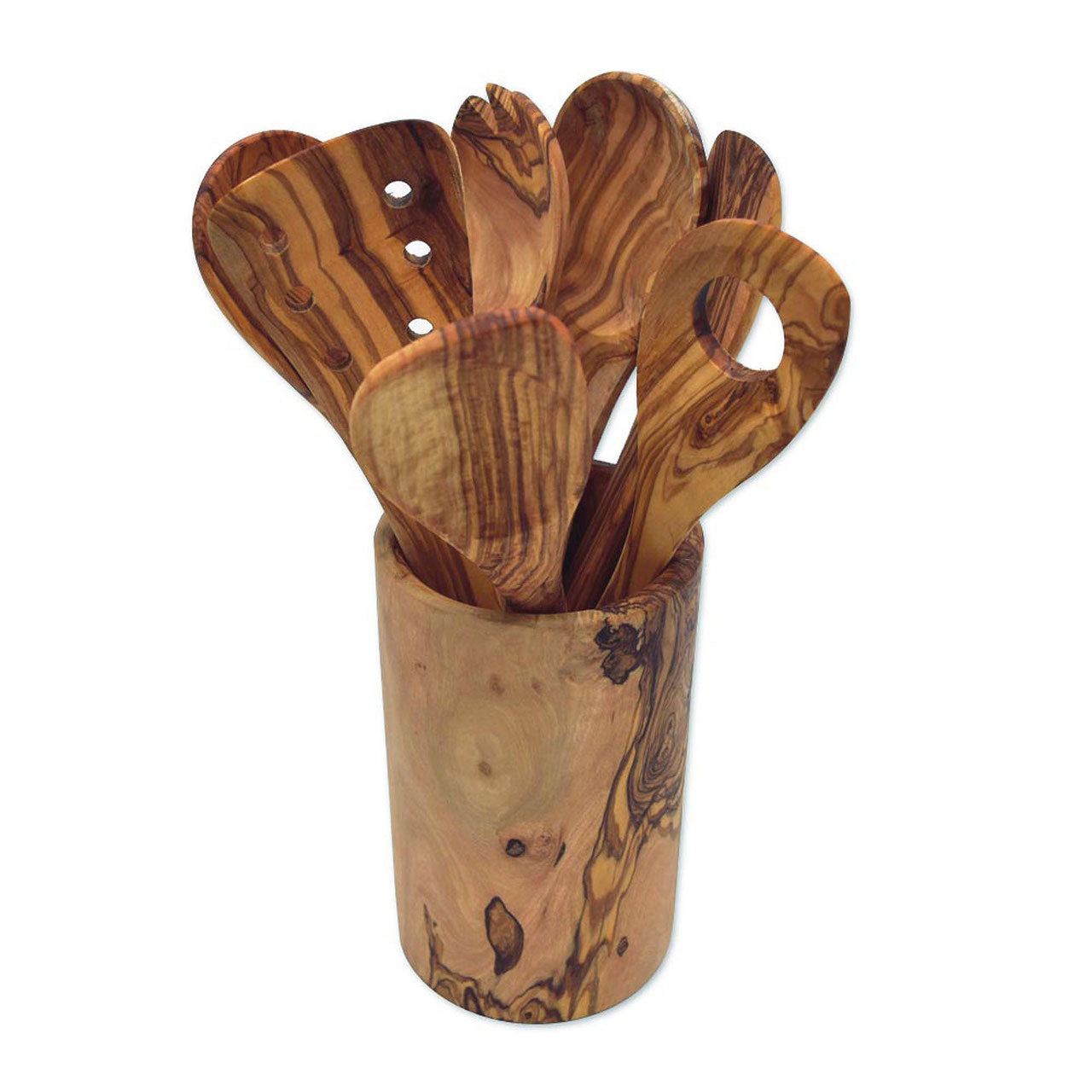 7-teiliges Kochlöffel-Set & Utensilien Becher RUND - Elysera