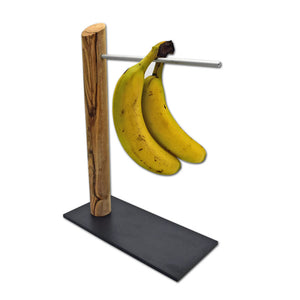 Bananenhalter aus Olivenholz mit Metallstab - Elysera