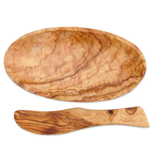 Buttermesser mit Schale aus Olivenholz - Elysera