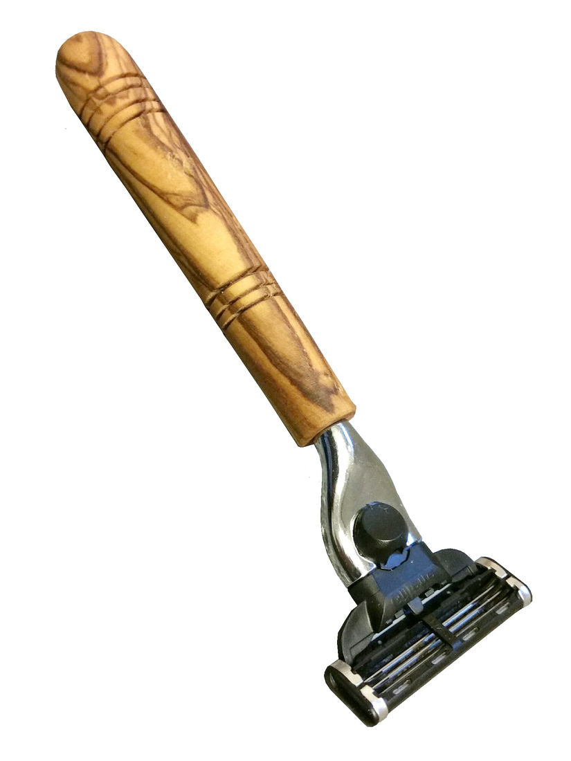 Nassrasierer MAKALU mit Griff aus Olivenholz - Elysera