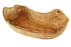 Obstschale rustikaler Rand aus Olivenholz - Elysera