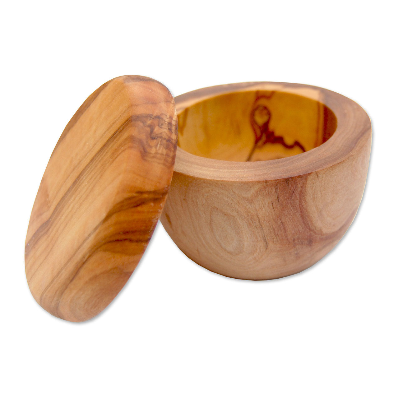 Rasierdose mit Deckel aus Olivenholz - Elysera