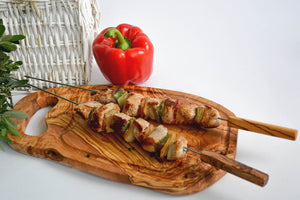 Steakbrett mit Lasche & Saftrille aus Olivenholz - Elysera