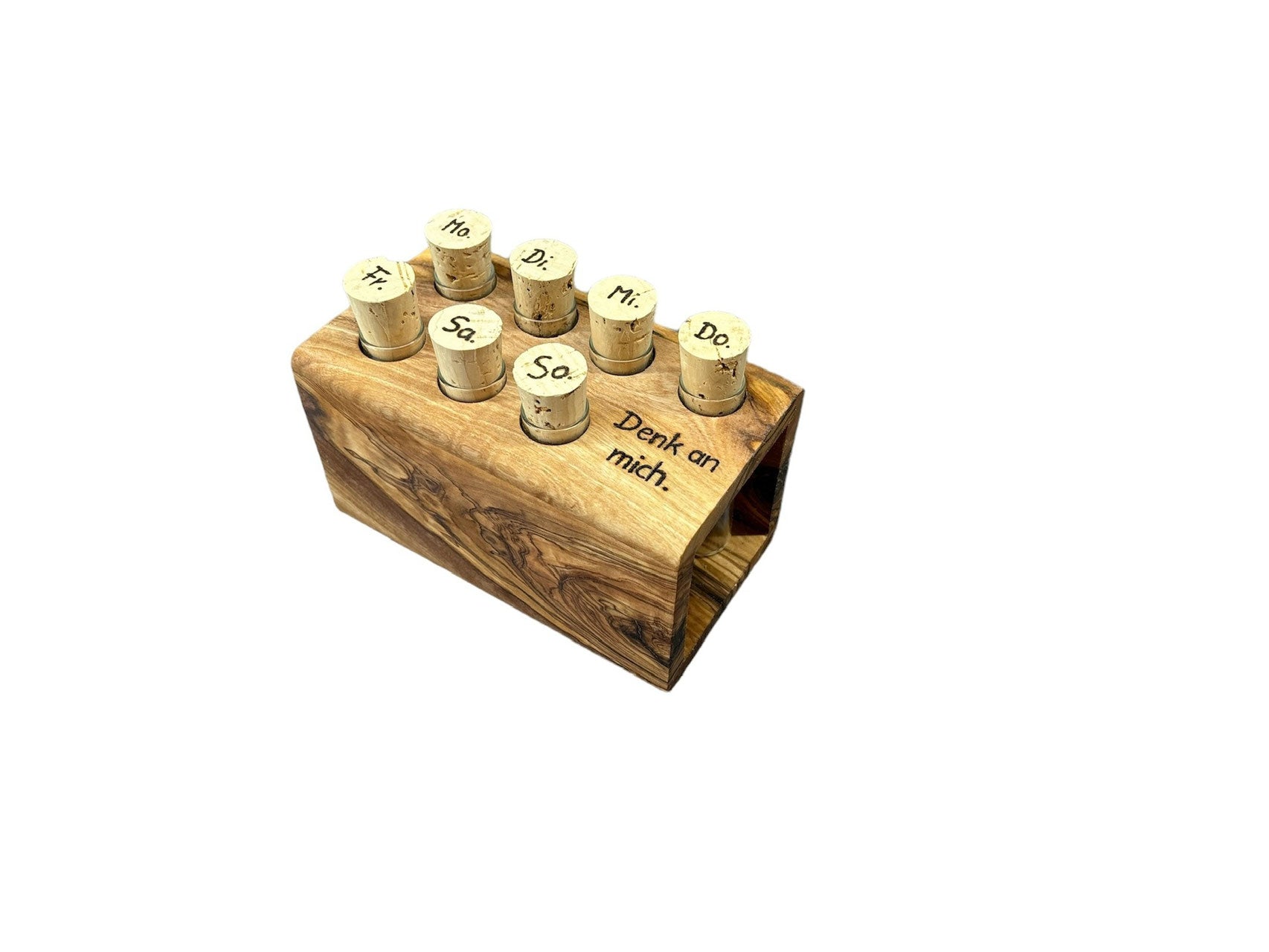 Tablettenbox „Seven Days“ aus Olivenholz - Elysera