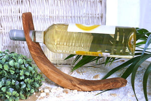 Weinflaschenhalter MOND aus Olivenholz - Elysera