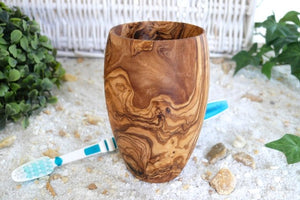 Zahnputzbecher aus Olivenholz (klein) - Elysera