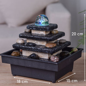 Zimmerbrunnen – Eka im Tempeldesign und farbigem LED-Licht - Elysera