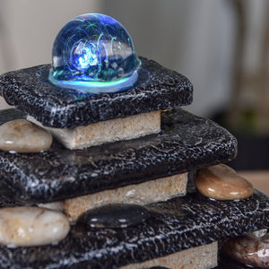 Zimmerbrunnen – Eka im Tempeldesign und farbigem LED-Licht - Elysera