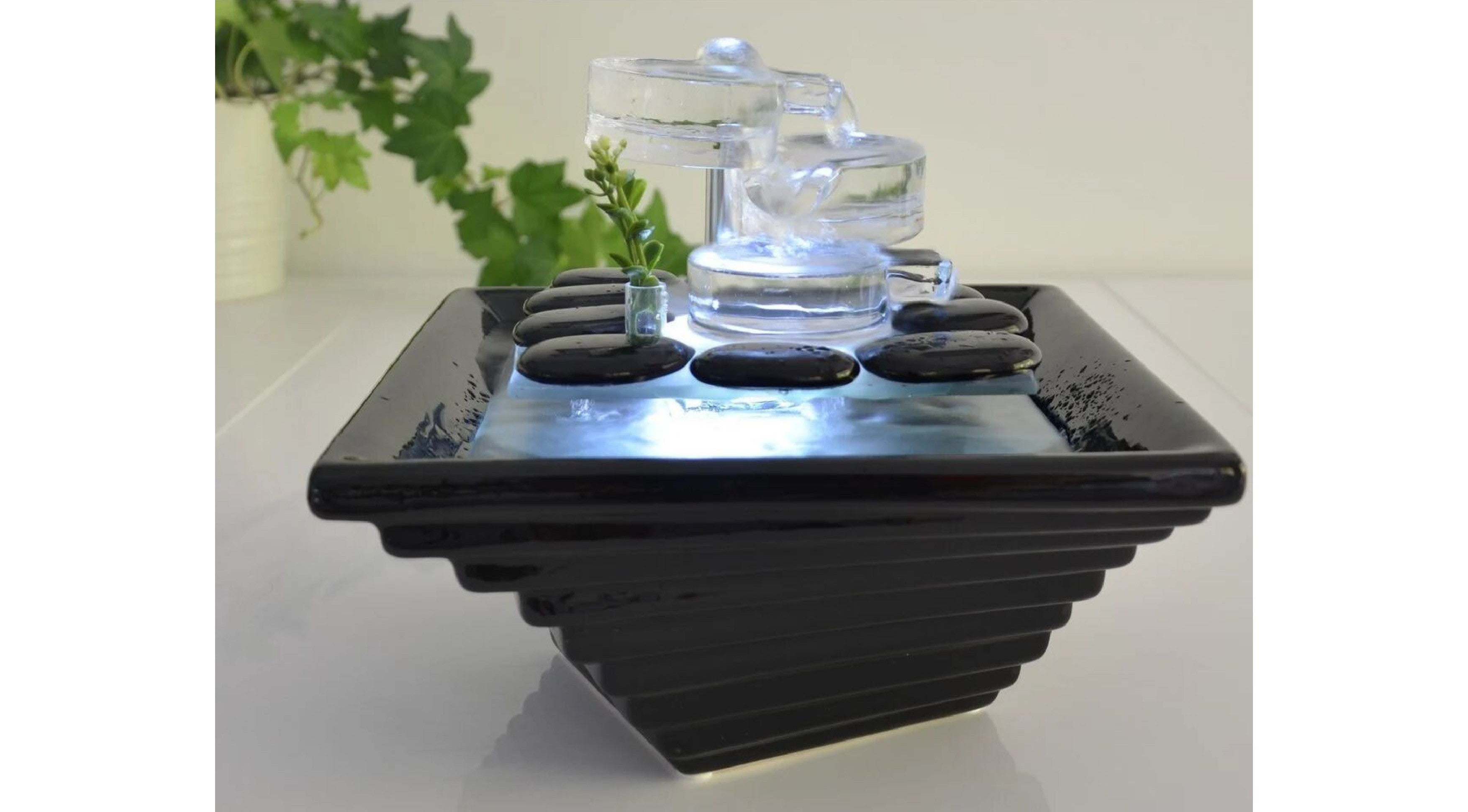 Zimmerbrunnen - Himalaya - Crystal Line in Glas und Keramik - Elysera