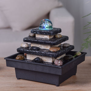 Zimmerbrunnen – Eka im Tempeldesign und farbigem LED-Licht - Elysera