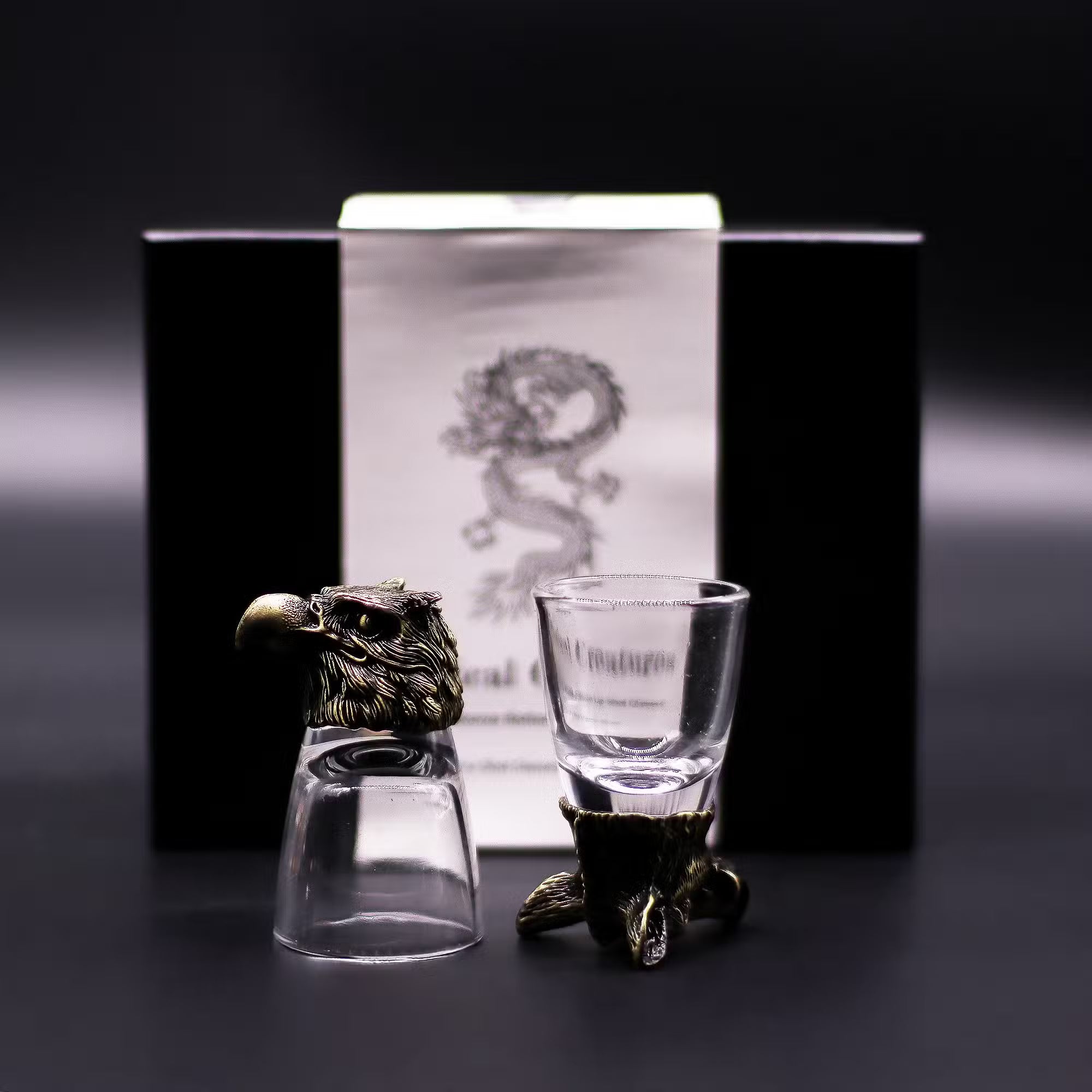 Schnapsglas-Set mit Tiermotiven Geschenkbox