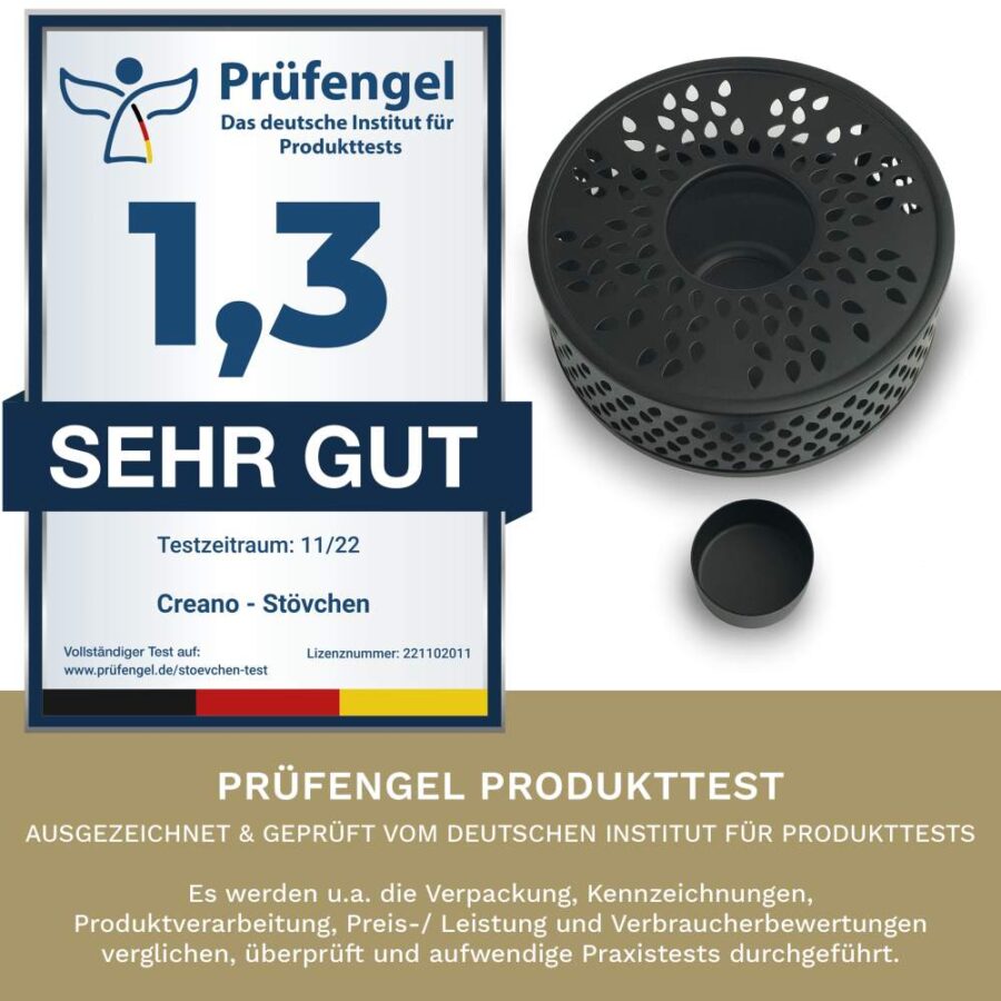 Creano Stövchen “Leaf” aus Edelstahl mit Teelichthalter