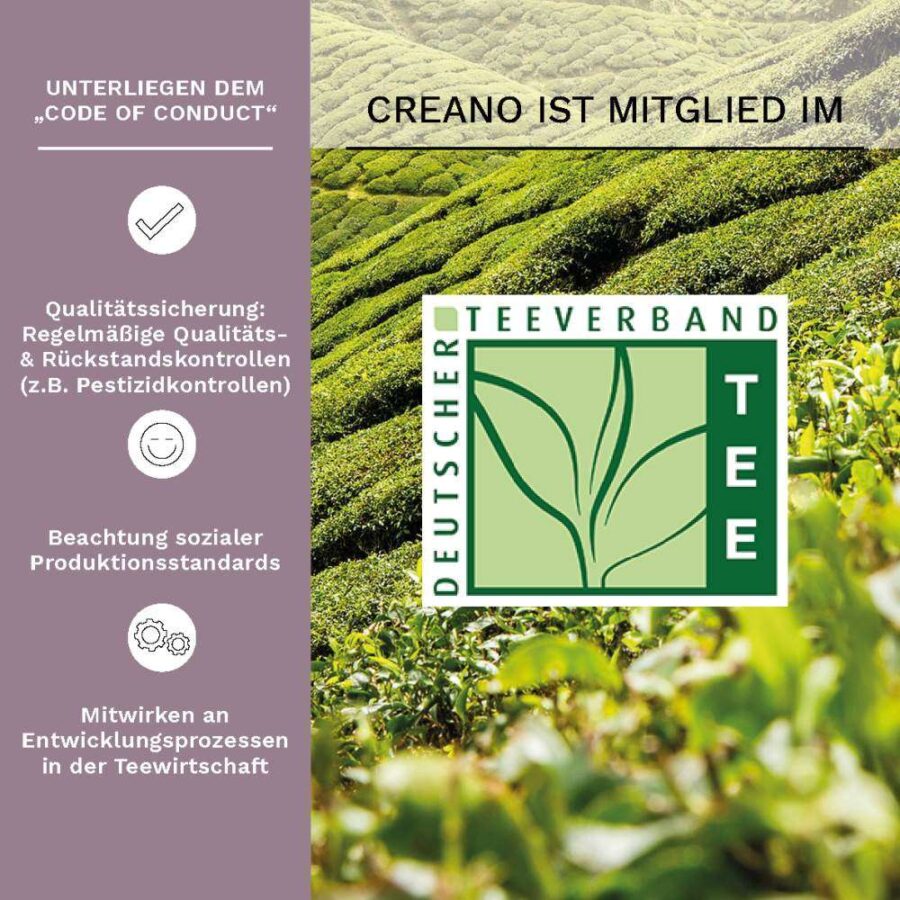 Creano Teeblumen Mix – Geschenkset ErblühTee mit Glaskanne, Schwarztee (6 Teerosen in 3 Sorten)