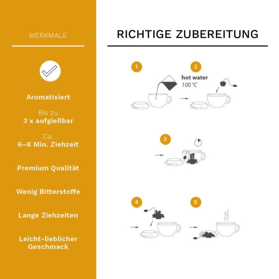 Creano ErblühTeelini Teeblumen Variation – Weißer Tee (8 Stück, 4 Sorten)