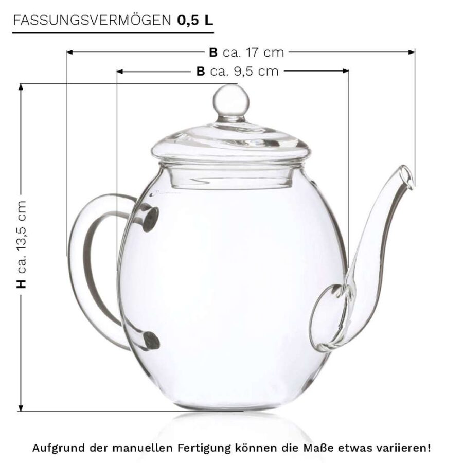 Creano Teeblumen Mix – Geschenkset “ErblühTee” mit Glaskanne Weißtee (6 Sorten)