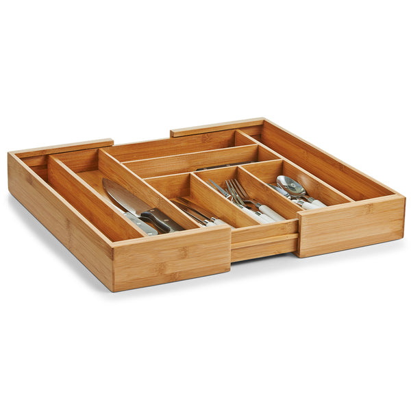 Besteckkasten ausziehbar Bambus/MDF - Elysera