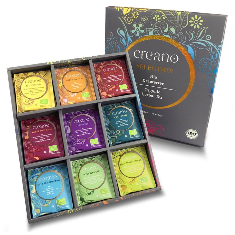 Creano Bio-Kräuter Tee – 27er Mix-Geschenkbox (9 Sorten)