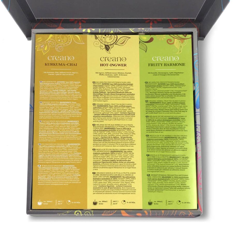 Creano Bio-Kräuter Tee – 27er Mix-Geschenkbox (9 Sorten)