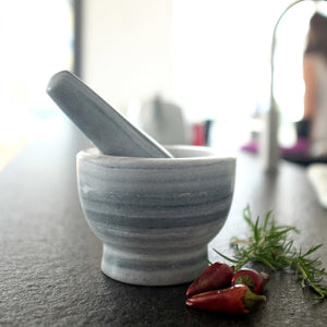 Mörser & Stößel-Set aus Marmor - Elysera