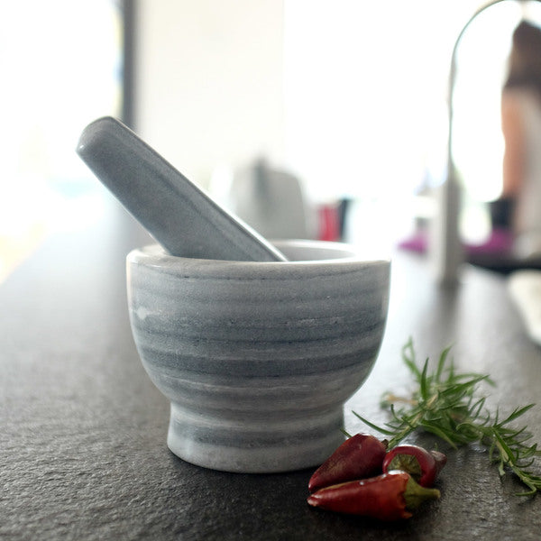 Mörser & Stößel-Set aus Marmor - Elysera