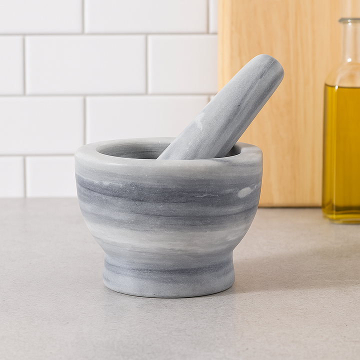 Mörser & Stößel-Set aus Marmor - Elysera