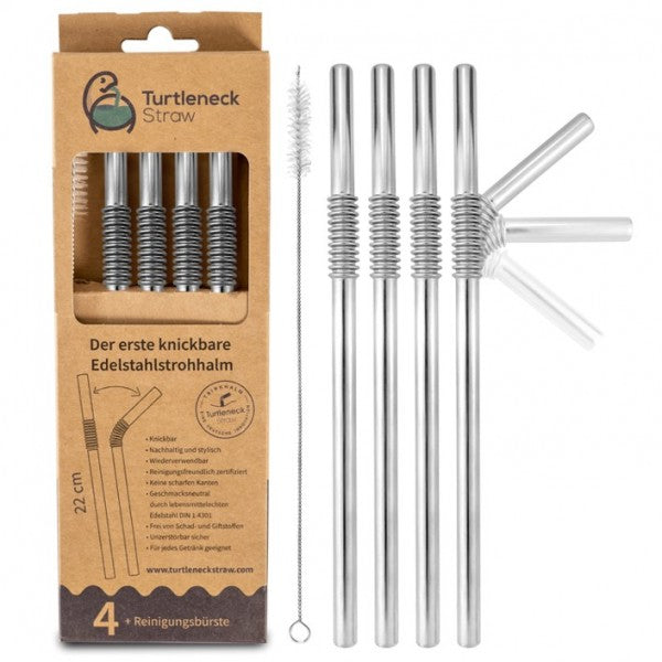 Knickbare Edelstahl-Trinkhalme – 4er oder 8er Set - Elysera