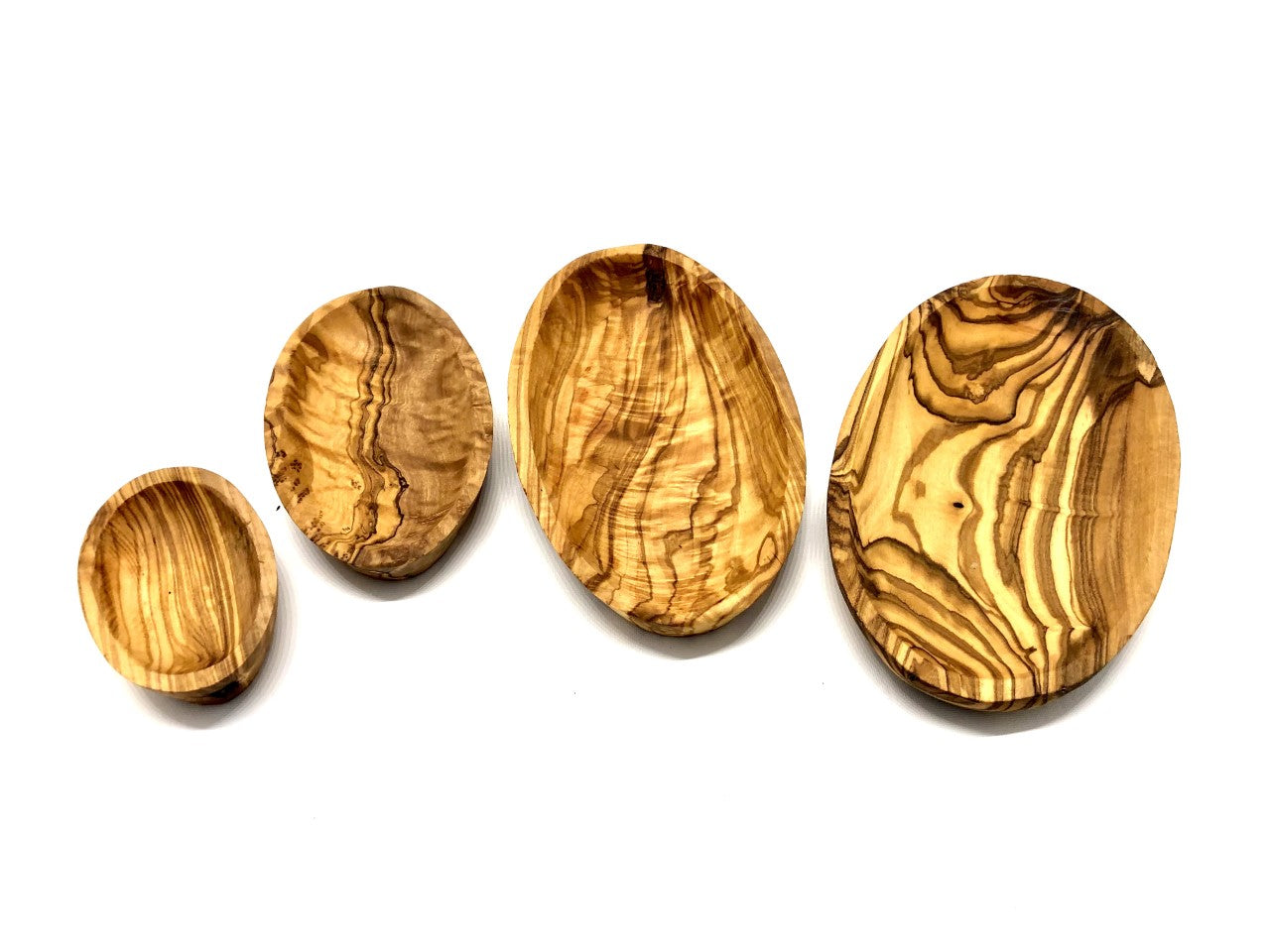 4er-Set ovale Schälchen (Mini–Groß) aus Olivenholz