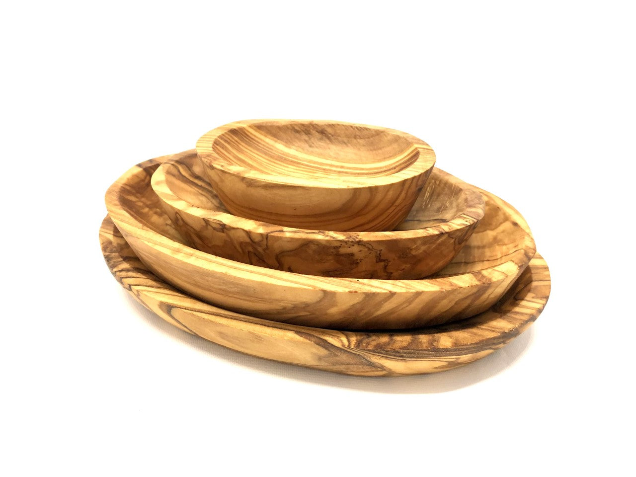 4er-Set ovale Schälchen (Mini–Groß) aus Olivenholz