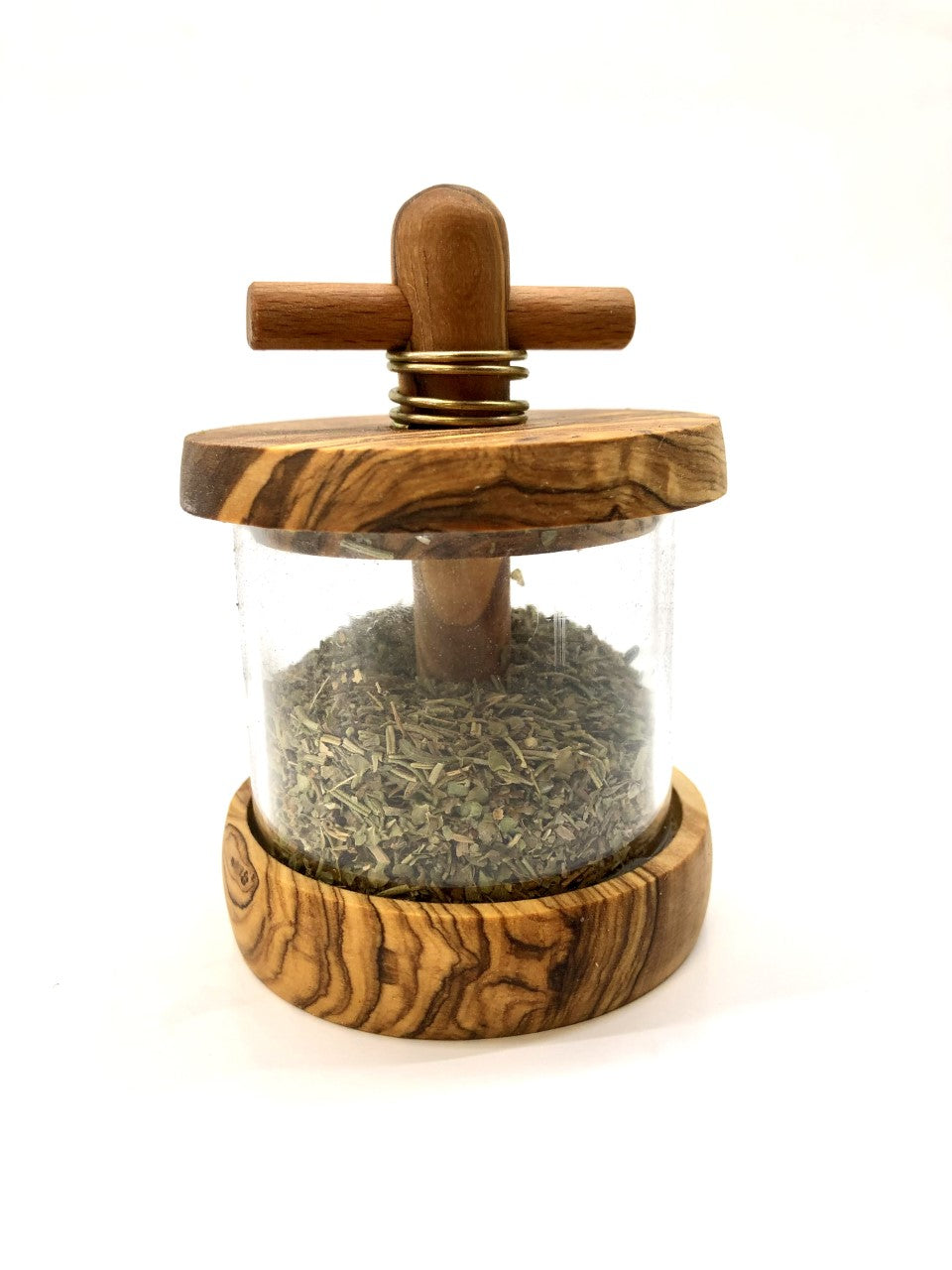 Kräutermühle aus Olivenholz