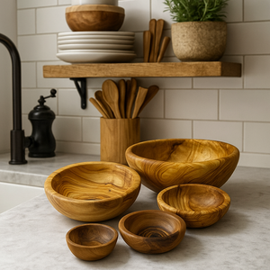 5er-Set Olivenholzschalen - Elysera