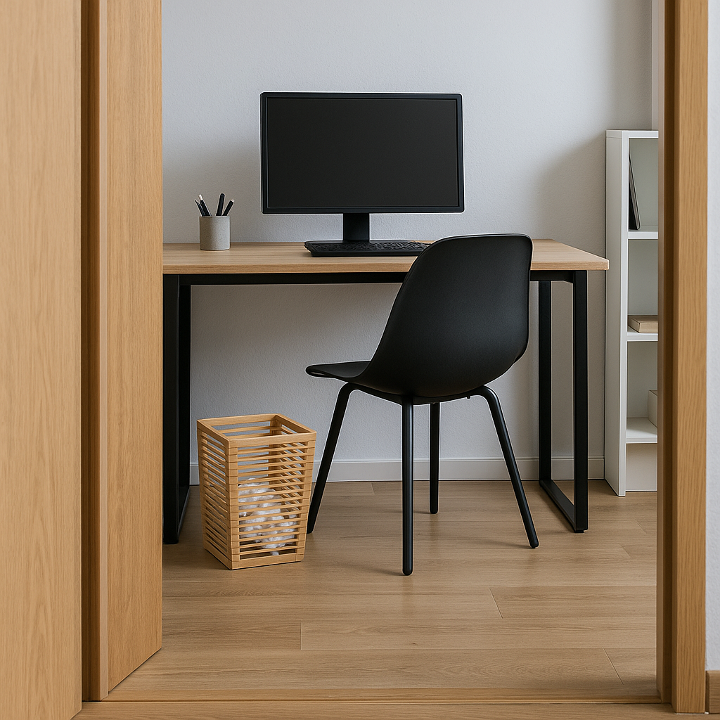 Bambus-Set „Office Harmony“ – Ablagebox, Stehsammler, Stiftebecher & Papierkorb - Elysera