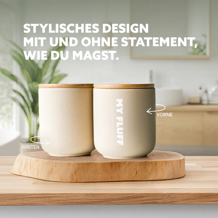 MY FLUFF Keramikgefäß „Türkis / Sand / Lichtgrau“ - Elysera