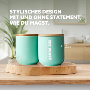 MY FLUFF Keramikgefäß „Türkis / Sand / Lichtgrau“ - Elysera