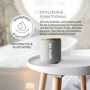 MY FLUFF Keramikgefäß „Türkis / Sand / Lichtgrau“ - Elysera