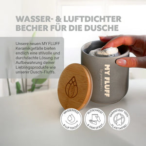 MY FLUFF Keramikgefäß „Türkis / Sand / Lichtgrau“ - Elysera