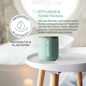 MY FLUFF Keramikgefäß „Türkis / Sand / Lichtgrau“ - Elysera