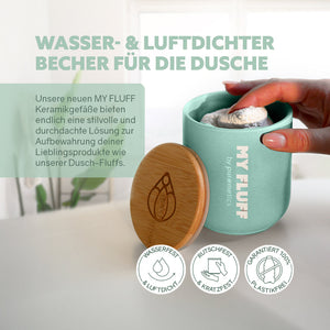 MY FLUFF Keramikgefäß „Türkis / Sand / Lichtgrau“ - Elysera