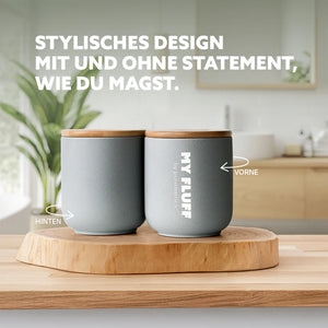 MY FLUFF Keramikgefäß „Türkis / Sand / Lichtgrau“ - Elysera