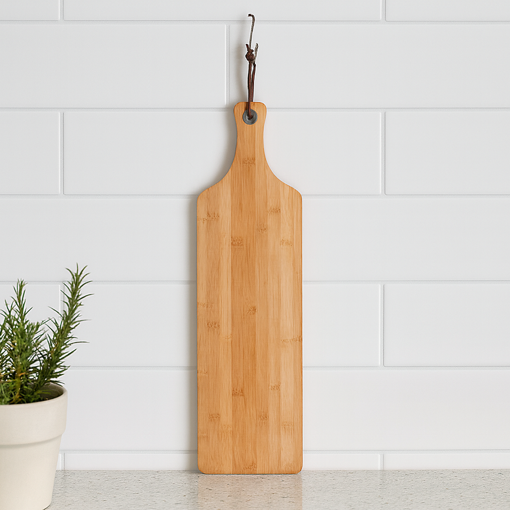 Schneide-/Servierbrett mit Griff Bambus - Elysera