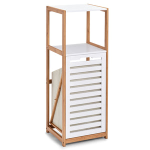 Standregal mit Wäschesammler Bambus/MDF - Elysera