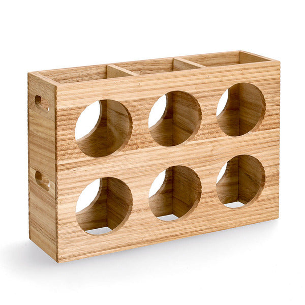 Weinregal "Stripes" für 6 Flaschen Gummibaum - Elysera
